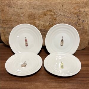William Sonoma -White Ceramic Dining Plates Set (4 plates)